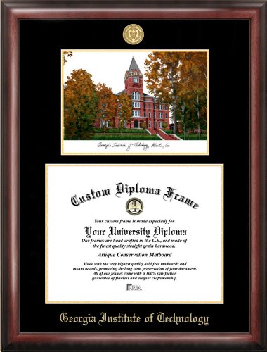Campus Images Georgia Institute of Technology Gold Embossed Diploma Frame Lithograph