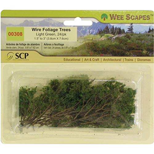 Wee Scapes Architectural Model Trees Wire Foliage Trees (light green) 1 1/2 in. - 3 in. pack of 24