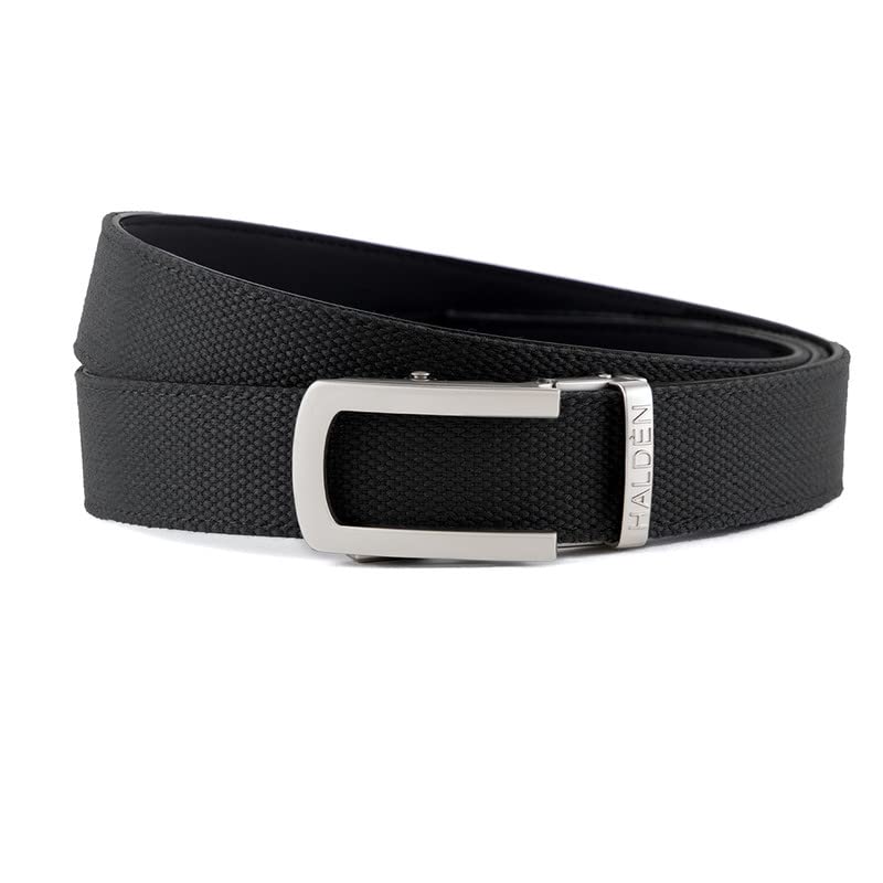 Image of HALDEN Canvas Leather Belt For Men with Magnetic Auto Lock Buckle, Adjustable Strap, Fits Up to 44 inch Waist, Stylish & Durable Belt for Daily Wear