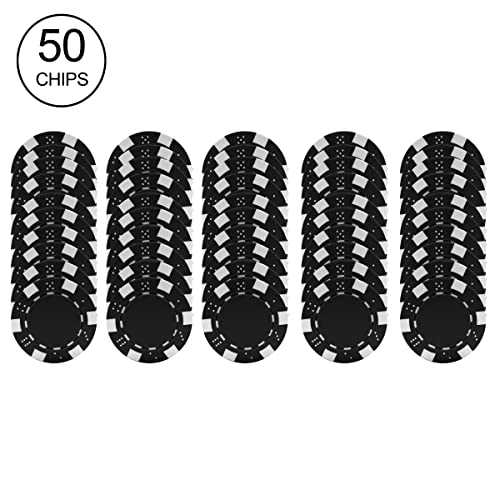 Trademark Games Poker Chips – 50-Piece Set of 11.5-Gram Blackjack Chips with Dice Design – 39mm – Made of Composite Resin for Texas Holdem (Black) - Thumbnail 4