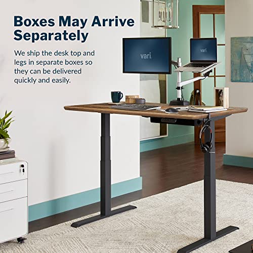 Vari Electric Standing Desk 60" X 30" (Varidesk) - Electric Height Adjustable Desk - Standing Desk For Office Or Home - Adjustable Standing Desk - Powerful Dual Motor Sit Stand Desk - Reclaimed Wood #TOP5