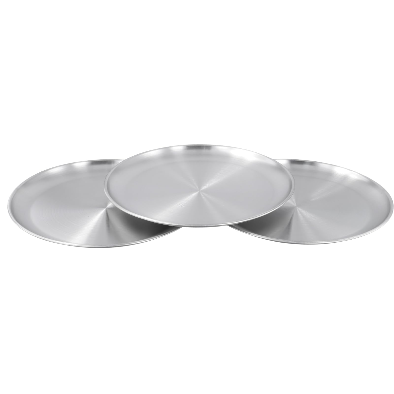 MUKSEUT Lot de 12 assiettes rondes en acier inoxydable de 26 cm pour fêtes, buffets, divertissements, steak et barbecue