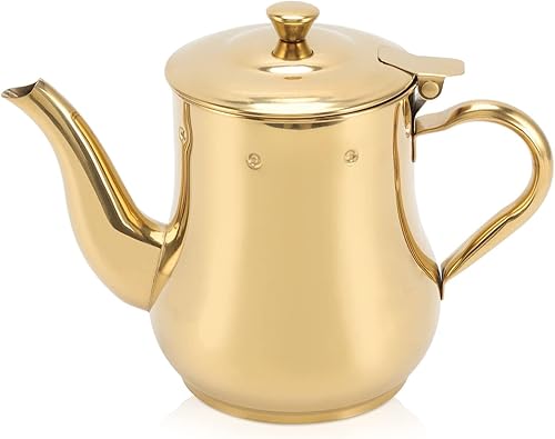 Miniatura 9 de Botella dispensadora de aceite de oliva, dispensador de aceite y vinagre dorado de 16.9 fl oz, dispensador de aceite de acero inoxidable con