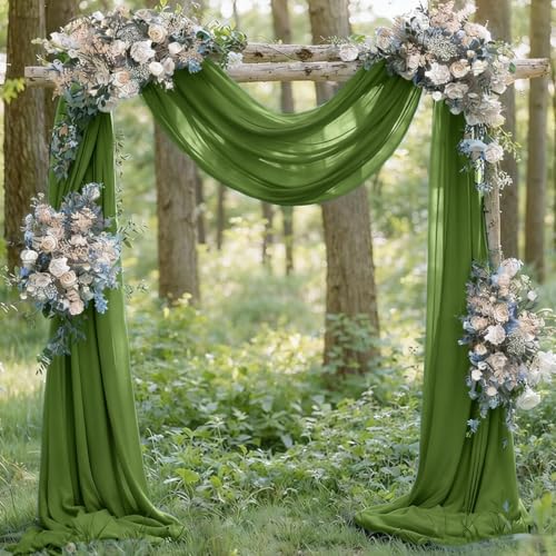 Santaben Olive Green Wedding Arch Drapery Fall Backdrop 1 Panel, 29"×20Ft