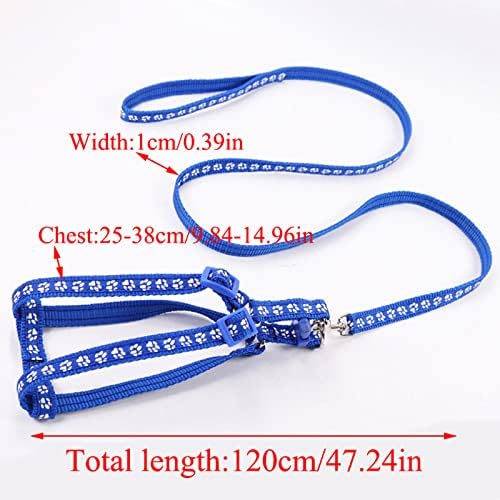 Dog Leash nylon Dog Pet Puppy Cat Adjustable Harness With Lead Leash Leash Chain Collars Interactive Toy 3Pcs B Red