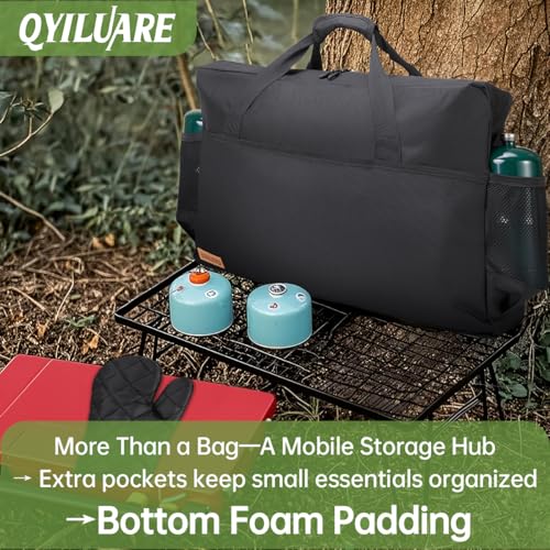 QYILUARE Camping Stove Carrying Case for Coleman 2-Burner,Camp Stove Carry Bag for Camp Chef Everest Stoves | Heavy-Duty Water-Resistant Stove Storage bag | Adjustable Shoulder Strap & Large Pockets by QYILUARE - Image 3