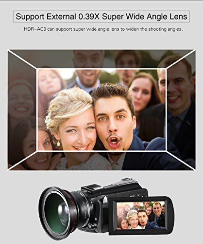 Emperor of Gadgets® 4K camcorder, digitale 4K ultra-HD Ordro videocamera met externe microfoon, groothoeklens en… - Image 5