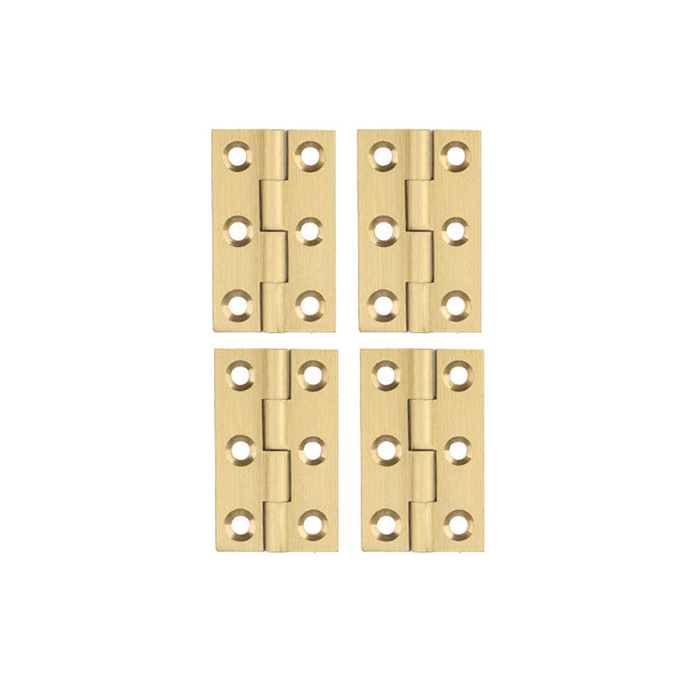 YOFASEN Copper Small Hinges - Brass Folding Butt Hinges for Furniture Cabinet, Gold, 1.5 Inch(38x23x1.2mm) - 4pcs