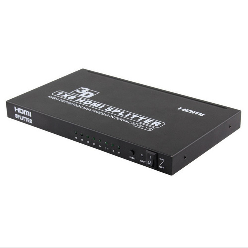 Splitter HDMI 1 Vers 8 - Distributeur 4K 30Hz, HDMI 1.4 | Compatible Jusqu'à 25 Mètres, Avec Alimentation 5V