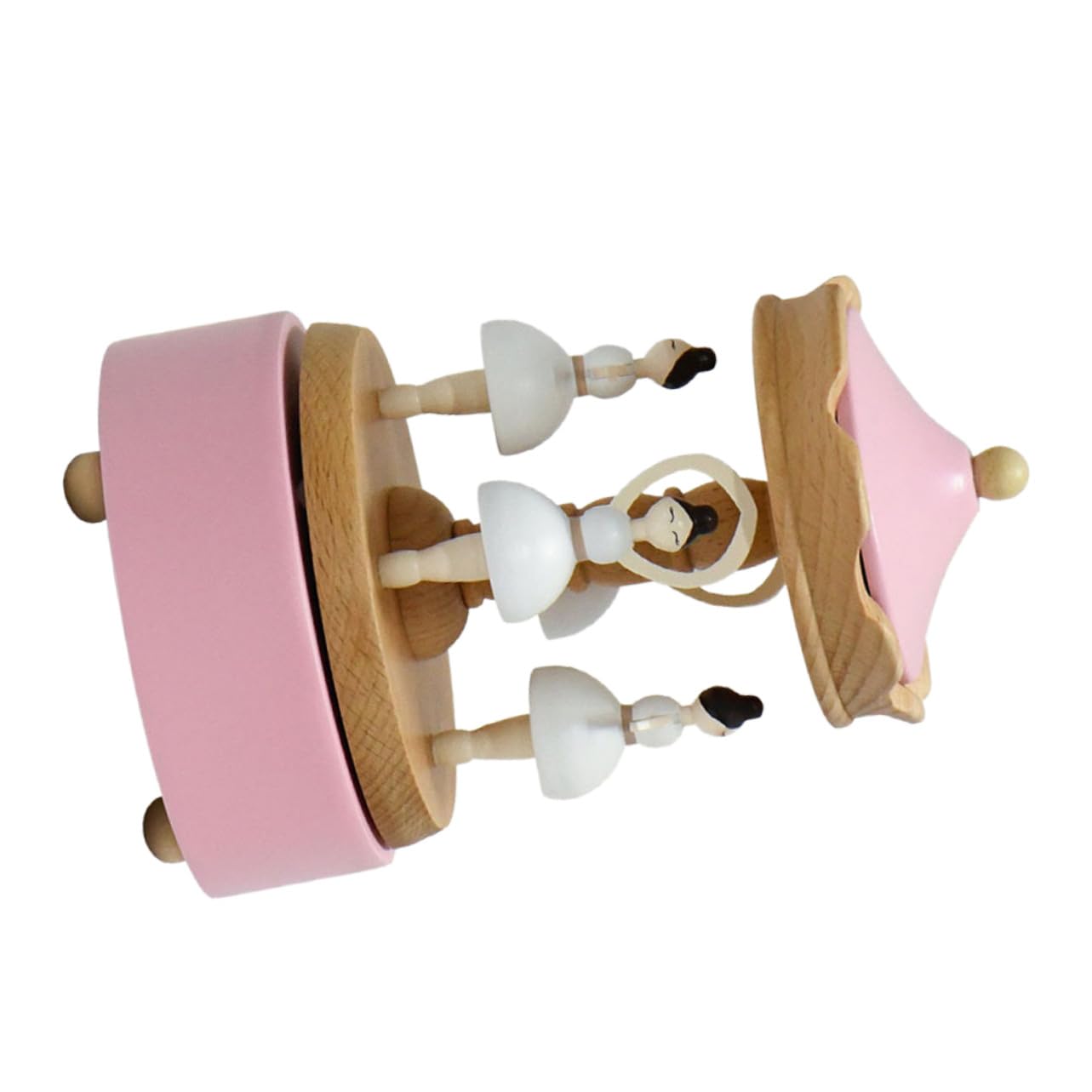 Mobestech Caja de Música Bailarina Giratoria de Madera Rosa para Mujeres