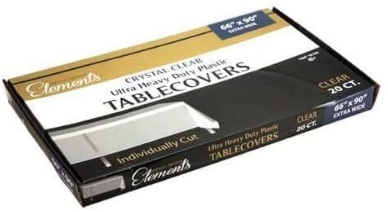Kingzak Plastic Precut Table Covers - 66” x 90” | Clear | Pack of 20