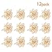 Produktbild YGSAT 12 Stück Serviettenringe Set Metal Aushöhlen Rose Blume Morderne Serviettenhalter für Hochzeit Geburtstag Weihnachten Taufe Tisch Dekoration/Golden
