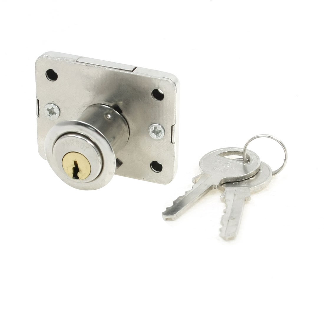 Aexit Glass Cabinet Padlocks & Hasps Cupboard Single Door Cylinder Rim Security Lock Keyed Padlocks Silver Tone