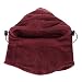 Produktbild F.Lashes Unisex Sturmhaube Wintermütze Balaclava Gesichtsmaske Motorrad Mütze mit Fleece Mehrere Farben(Free Size, Weinrot)