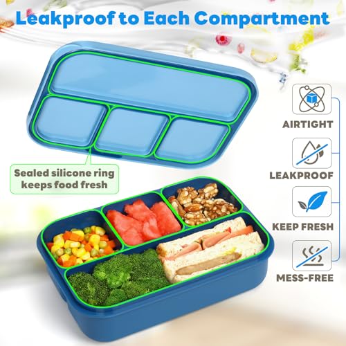Danliar Bento Box For Kids 44Oz 4-Compartment Bento Box Adult Lunch Box With 2 Dressing Containers thumb #2
