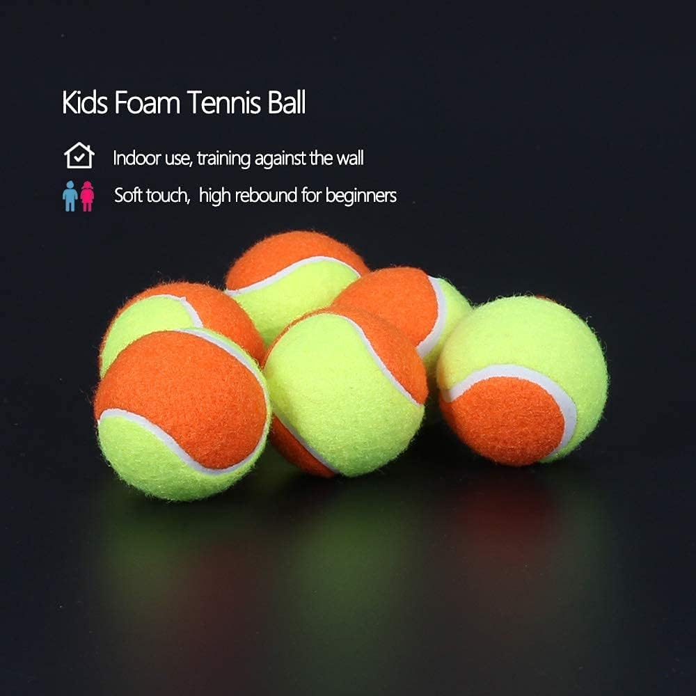 Lot de 20 balles de Tennis pour débutants à Faible Compression - Balle de Tennis pour entraînement des Jeunes - Orange - Sac avec Balle