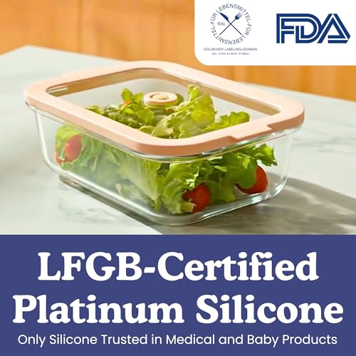 Non-Toxic 35 Oz (4.4 Cup) Glass Storage Containers with Lids – Plastic Free Meal Prep Containers for Lunch, Airtight Food Storage, Microwave and Freezer Safe, 4 Pack - Ziruma - Image 5