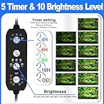 Clip On Aquarium Light for Plants-24/7 Cycle Fish Tank Light with Timer, Full Spectrum+7 Colors Mode, Auto On/Off, Adjustable Brightness and Height, 12W (7inch for 7-12 inch Tank) - Image 4