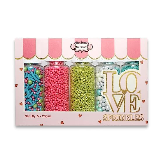 Sprinkles - Confect Sprinkles for Cakes & Cupcakes Decoration Assorted pack of 5 ​Mermaid Princess Mix Sliver, Teal & Green Pearl Dragees Sea Blue Jimmies Sparkling Green Sugar - 3.5 Oz