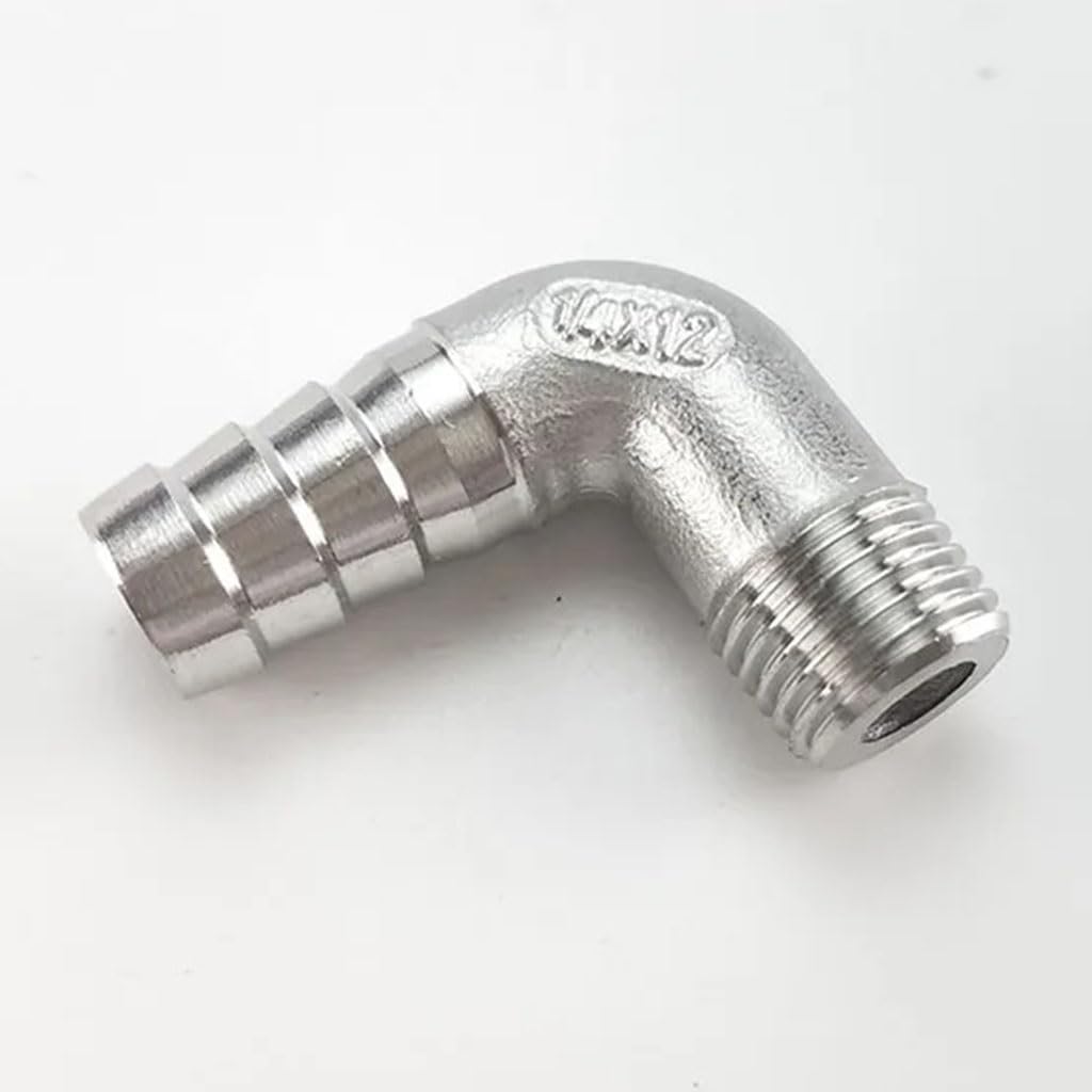 Kolano 90 stopni ze stali nierdzewnej, 1/4" 3/8" 1/2" 3/4" 1" BSPT Męskie 6/8/10/12/14/15/16/20/25/32 mm Kolanko 90° Złącze SS304, 1szt(DN15 x Barb 16mm)