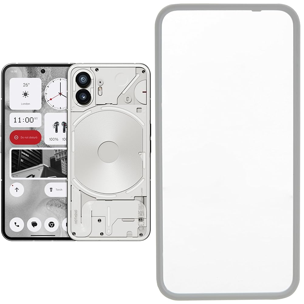 Nothing Phone (2) 12+256, Glyph Interface, Nothing OS 2.0, 50MP dual camera, 4700 mAh battery, waterproof, 5G Android smartphone, White, Middle East Version + Screen Protector