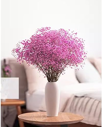 Miniatura 2 de Ramo de flores secas para bebés, 17.2 pulgadas, más de 2500 flores rosas, ramas naturales de gypsophila para bodas, decoración de jarrones de mesa,