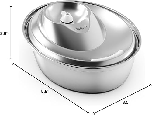 Vista 20 de ORSDA Fuente de agua para gatos de acero inoxidable, fuente para mascotas de 2L/67 onzas para gatos en el interior, dispensador automático