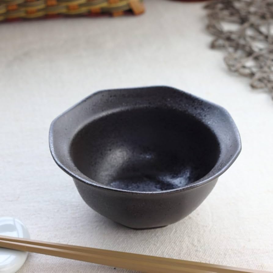 Amazon.co.jp: cerapockke 美濃焼八角小鉢 12cm 黒茶 : ホーム