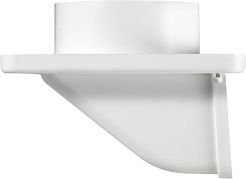 Lambro 143W 4 White Plastic Soffit Exhaust Dryer Vent with Damper