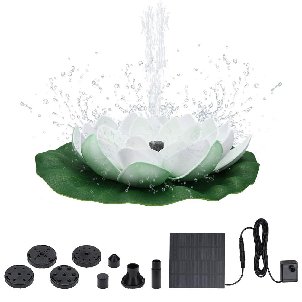 Mini-pompe solaire lotus blanche automatique pour éviter l'eau stagnante du bassin