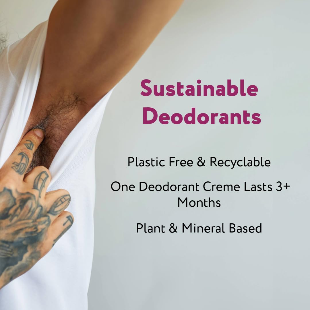 Elsa's Organic Skin Foods, Creme deodoranti naturali, confezione da 3, oceano, amore, limone ghiaccio, senza alluminio, senza bicarbonato di sodio, protezione 24 ore, senza plastica, deodorante per