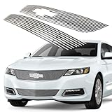 Front Grill Polished Fits Chevy Impala 2014-2020 with Logo Show Upper Bumper Aluminum Billet Grille Combo