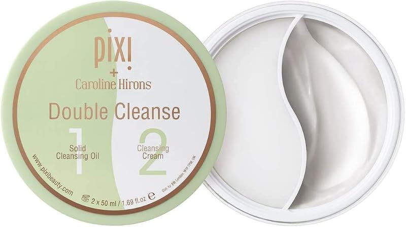 Pixi Double Cleanse by Caroline Hirons | 2-in-1 Solid Cleansing Oil & Cream Cleanser | Removes Makeup, Sunscreen & Impurities & Nourishes Skin | Fragrance-free | 1.69 fl oz/2 x 50 ml