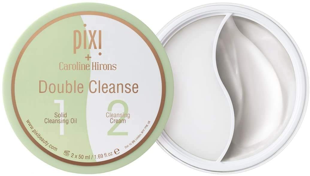 Pixi Double Cleanse by Caroline Hirons | 2-in-1 Solid Cleansing Oil & Cream Cleanser | Removes Makeup, Sunscreen & Impurities & Nourishes Skin | Fragrance-free | 1.69 fl oz/2 x 50 ml