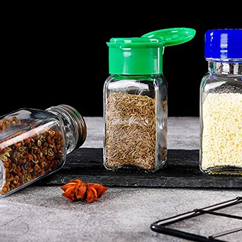 Barattoli trasparenti per spezie e condimenti, 10 pezzi, adatti per la cucina, capacità: 80 ml, misura singola: 4,1 x 9,3 cm.
