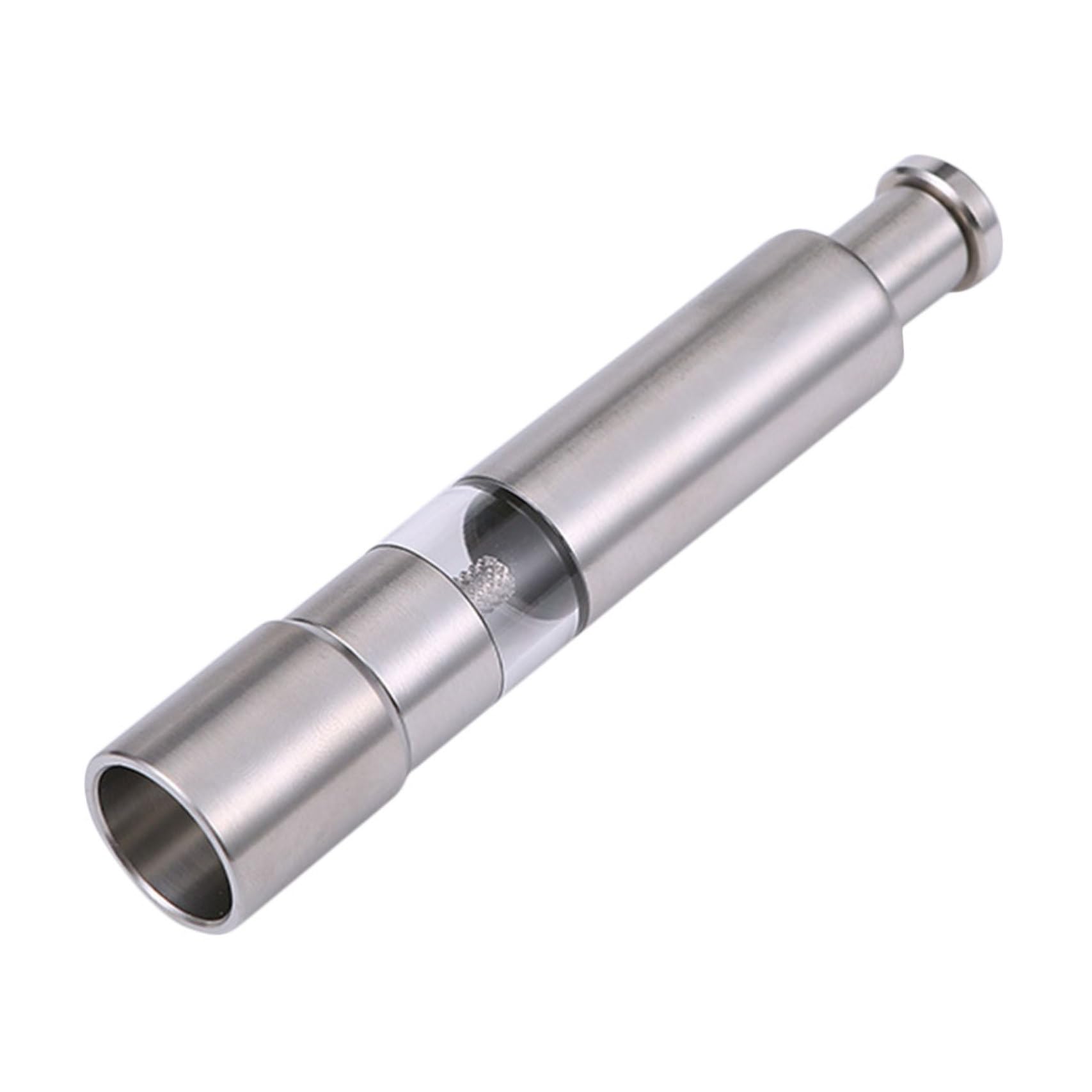 Handmühle für Schwarzen Pfeffer aus Edelstahl, Fein Mahlend, Silber | 1 Stück, für Kreuzkümmel und Weitere Lebensmittel Geeignet, Kompakt für Küche und Tisch