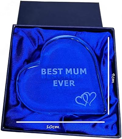LT Mum Gifts, Engraved Glass Heart Best MUM Ever, Gifts for Mum, Mum Birthday Gifts, for Mum, Birthday Gifts for Mum, for Mum, Mum Gifts from Daughter