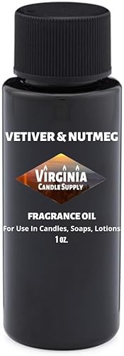 Aceite de fragancia Vetiver y nuez moscada (nuestra versión de la marca) (botella de 1 onza) para hacer velas, hacer jabón, fabricación de tartas, disponible en Yaxa Peru