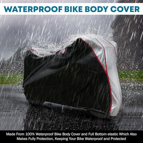 Image of All Weather Protection Two Wheeler Cover for TVS iQube Electric, Scooter & Scooty | Anti Dust, 100% Water Resistance, Heat Resistant, UV Proof - Triple Stitched | (Black Top Silver)