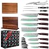 Dragon-Knife-Gifts13pcs-gift-box-Knife-Set-with-Magnetic-Knife-Block-HolderCutting-Boardskitchen-Scissorsturkey-forksharpening-rodKitchen-Knife-Set-First-choice-for-gift-giving-Coffee-wood Dragon Knife Gifts13pcs gift box Knife Set with Magnetic Knife Block Holder,Cutting Boards,kitchen Scissors,turkey fork&sharpening rod,Kitchen Knife Set First choice for gift giving (Coffee wood)