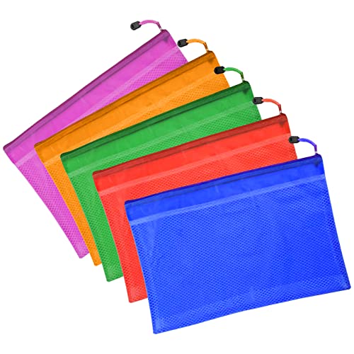 Image of TULMAN Legal Size PVC Zipper Storage Pouch Pen Pencil Organizer Document Holder (39 x 26 cm) - Pack of 5