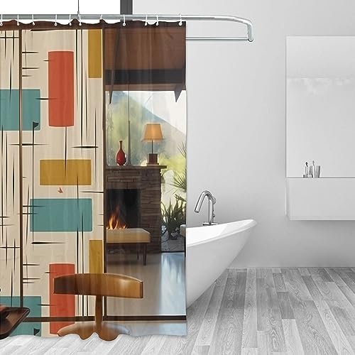 Rideau de douche imperméable 183x183 cm avec 12 crochets pour baignoire