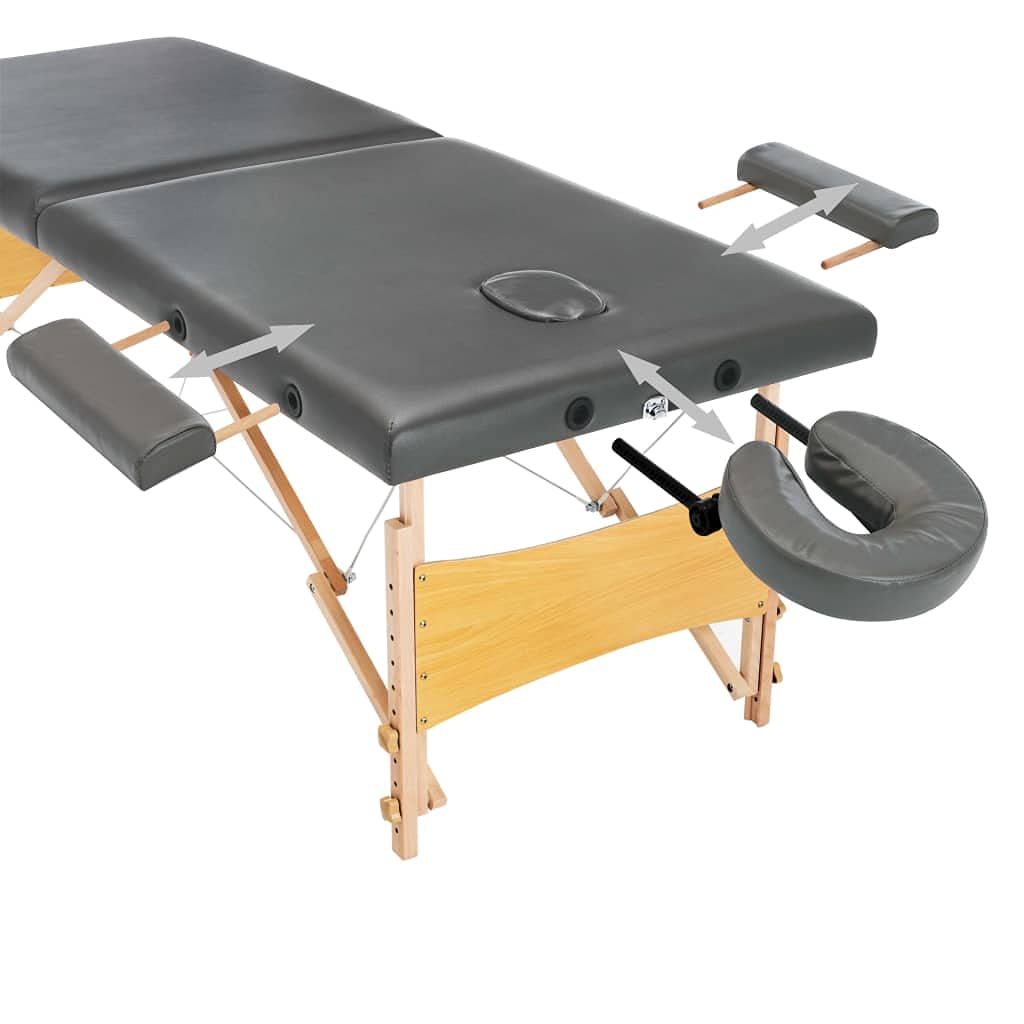 Generisch Massagetisch mit 2 Zonen Holzrahmen Anthrazit 186×68 cm,Gesundheit & Schönheit,Körperpflege,Massage & Entspannung,Massagetische,14.65KG,110171
