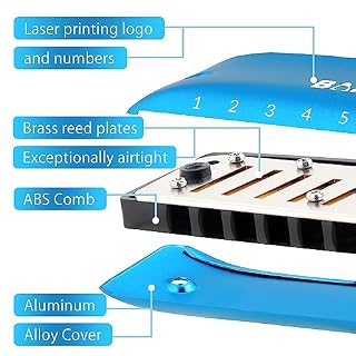 BabyFat 7 Hole Blues Mini Harmonica Set,Diatonic Harmonica with free lanyards,Gifts for Kids and Beginners,Easy-playing Musical Instrument(A Key) - Les Beatles, Paul McCartney, John Lennon, RIngo Starr, George Harrison BabyFat 7 Hole Blues Mini Harmonica Set,Diatonic Harmonica with free lanyards,Gifts for Kids and Beginners,Easy-playing Musical Instrument(A Key) – Image 2