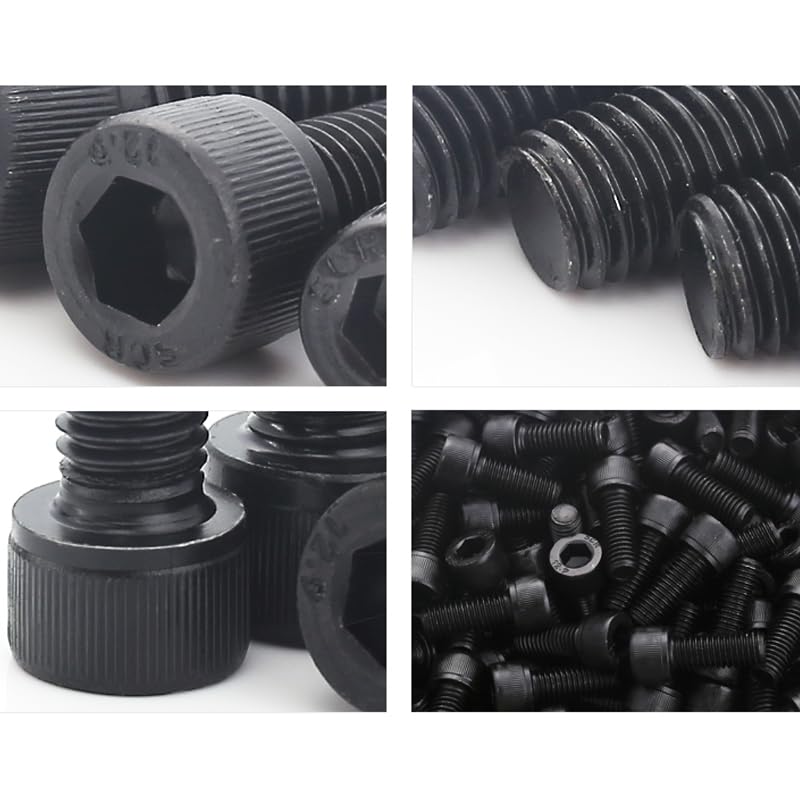 12.9 Grade High-Strength Cup Head Hex Socket Screw Black Cylindrical Full Tooth Bolt M1.4 .6 M2 .5 M3 M4M5M6M8~M20(20mm,M10 (10Pcs))