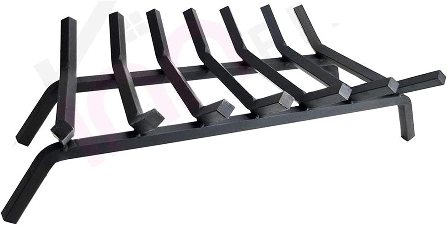 Fireplace Log Grate Fire Grates For Indoor Chimney Hearth Outdoor Fire Place Tool Pit Wrought Iron Wood Stove Firewood Burning Rack Holder (Color : Black Size : 24in) (Black 24in)