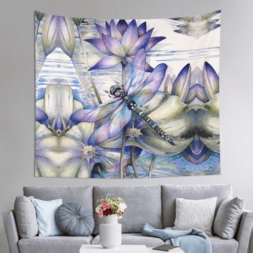 Tapisserie libellule et fleur de lotus EdWal pour salon zen cocooning