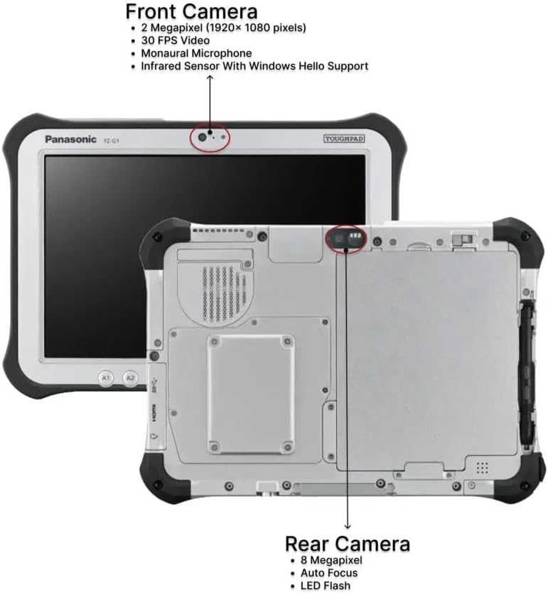 Panasonic Toughpad G1, FZ-G1, MK5, Intel Core i5-7300U 2.60GHz, 10.1 Gloved Multi Touch + digitizer, 8GB, 256GB, Webcam, WiFi, Bluetooth, Windows 10 Pro