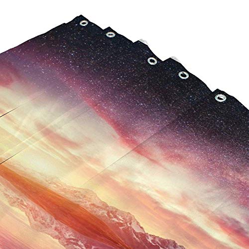 Rideau de douche ciel étoilé en polyester imperméable 182x183 cm avec crochets