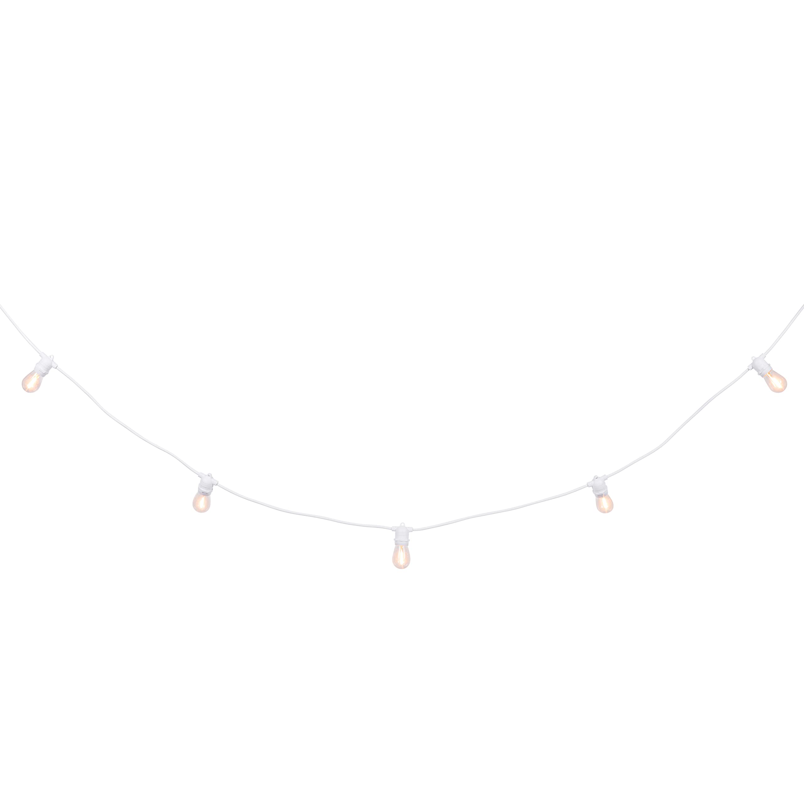 Lights4fun Ultimate Connect 5m 10er LED Party Lichterkette Außen Koppelbar Warmweiß Retro Glühbirnen Lichterkette Kugel strombetrieben